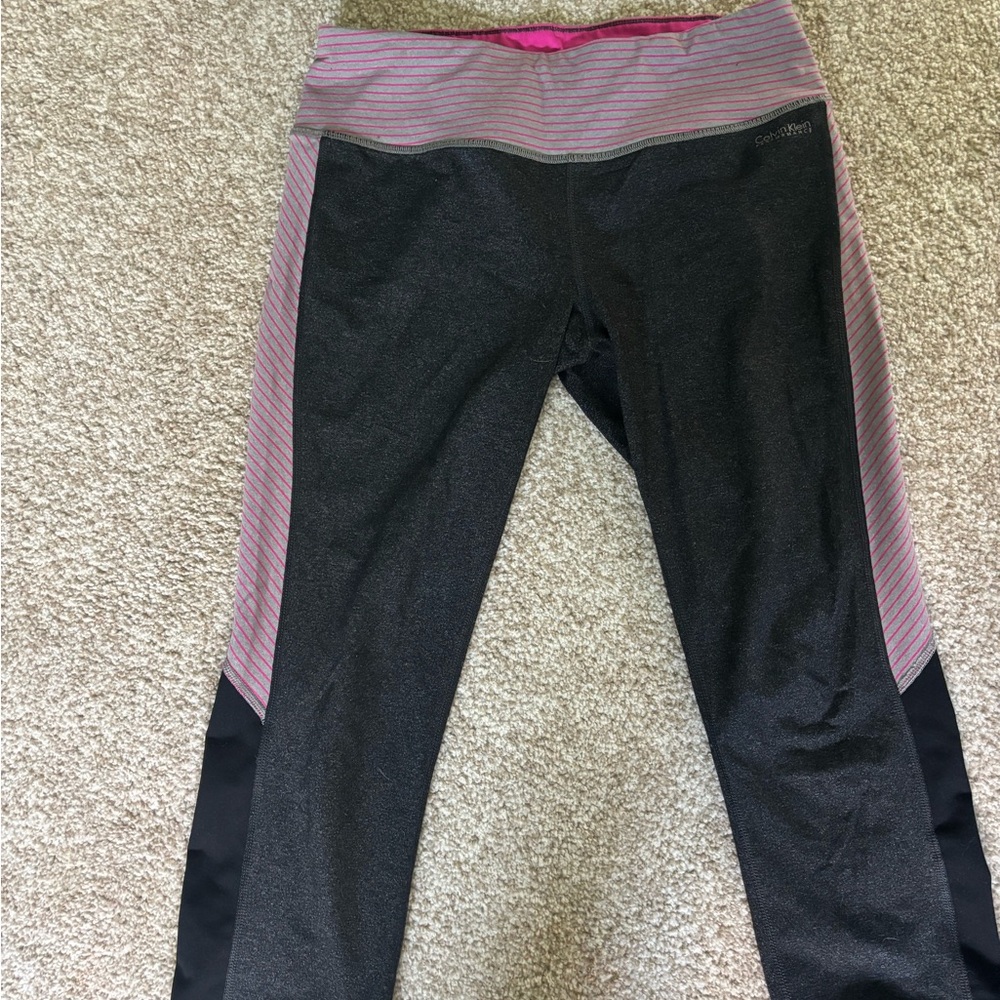 Gray and Pink capri Leggings
